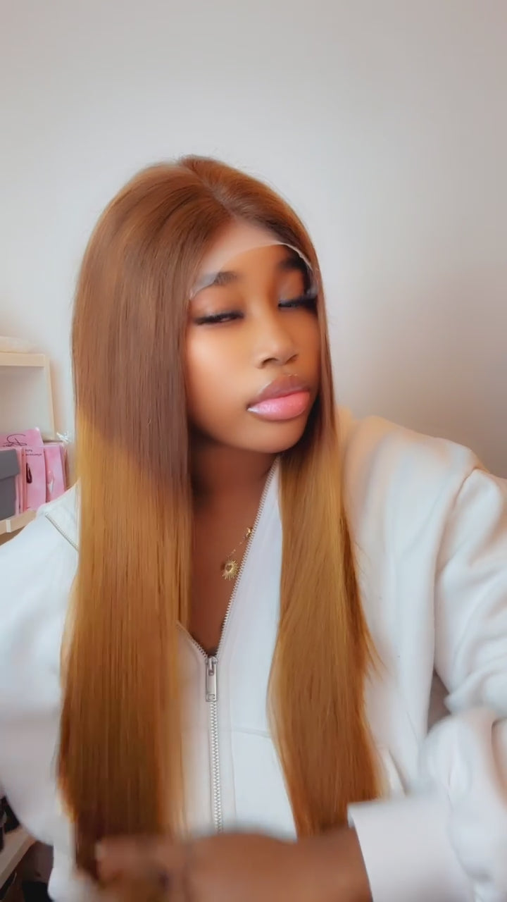 5*5 Perruque vietnamienne droite 22 Pouces   Densité280%