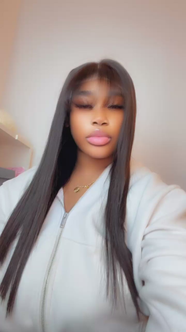 5*5 Perruque Vietnamienne Noire 20 Pouces Densité 280%